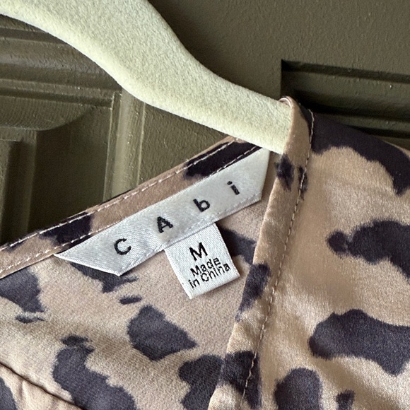 CAbi Tan and Black Abstract Blouse - Picture 2 of 3